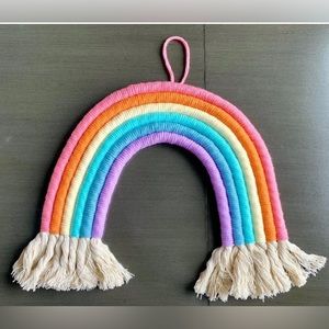 Woven Cotton Pink Purple Rainbow Wall Decor Accent Hanging Children’s Decor New